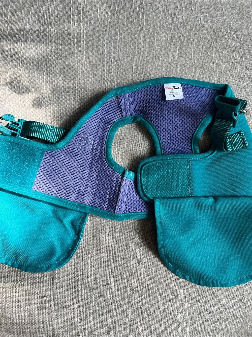 Disney Tails Haunted Mansion Cast Costume Teal & Purple Suit Dog Harness Vest